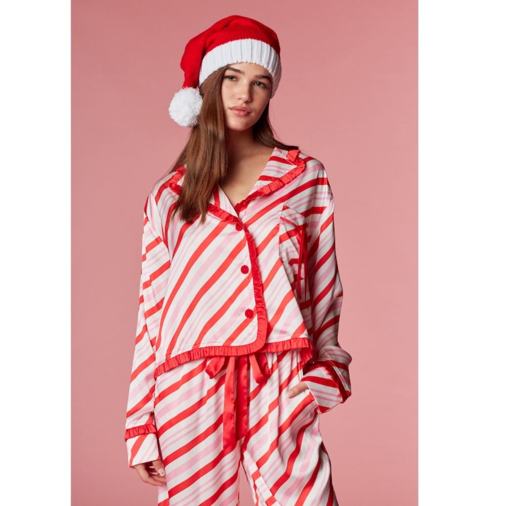 🌞 “The Gemma" Candy Cane Stripe Pajama Set